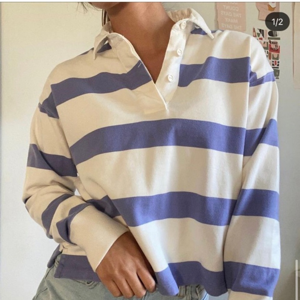 Striped polo, cropped
